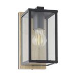 Eglo Wandleuchte Budrone Stahl Schwarz | IP44 - Geeignet für 1x E27