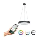 Eglo Suspension Luminaire Marghera-Z Acier Noir 27.5W 3150lm - 827-865 Variable Blanc + RGB | IP20 - Zigbee Dimmable